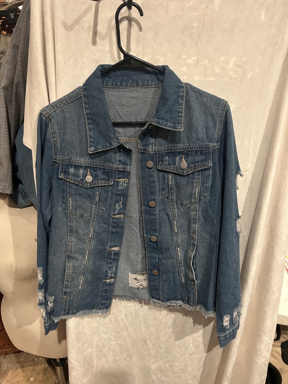 Blue Distressed Denim Jacket